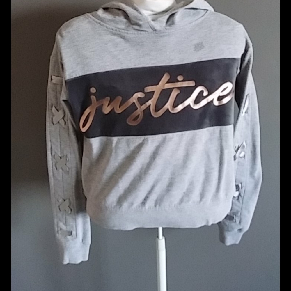 Justice Active Size 10 Girls Grey Hoodie